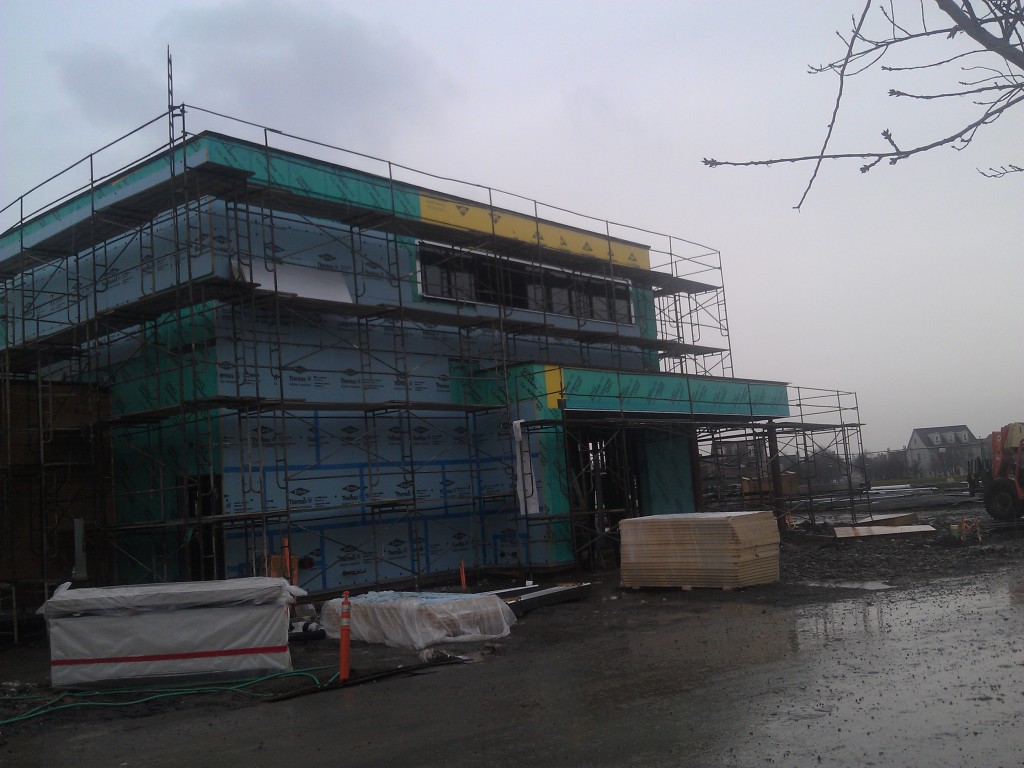 Work on the exterior and interior is well under way.
