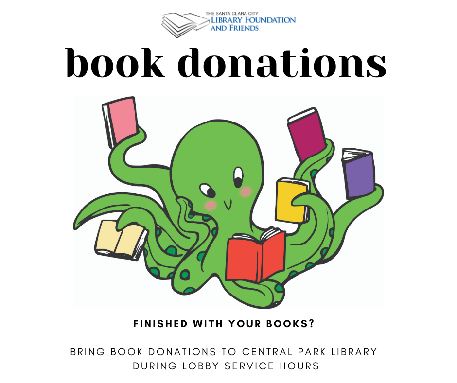 Donate your books and other media to The Santa Clara City Library foundation and friends by bringing your donations to the Central Park library