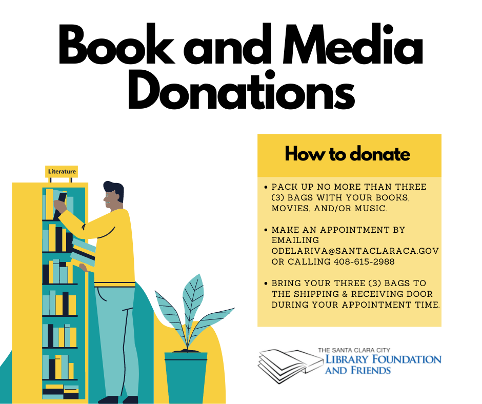 Book and other media donations to The Santa Clara City Library Foundation and Friends