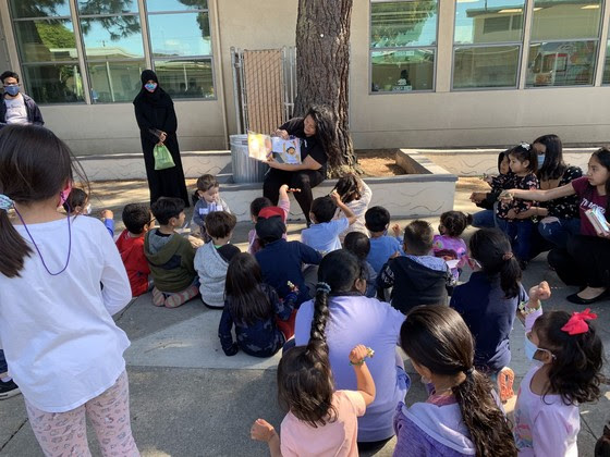 Youth Services Staff Reading to families at the Family Resource Center in Santa Clara