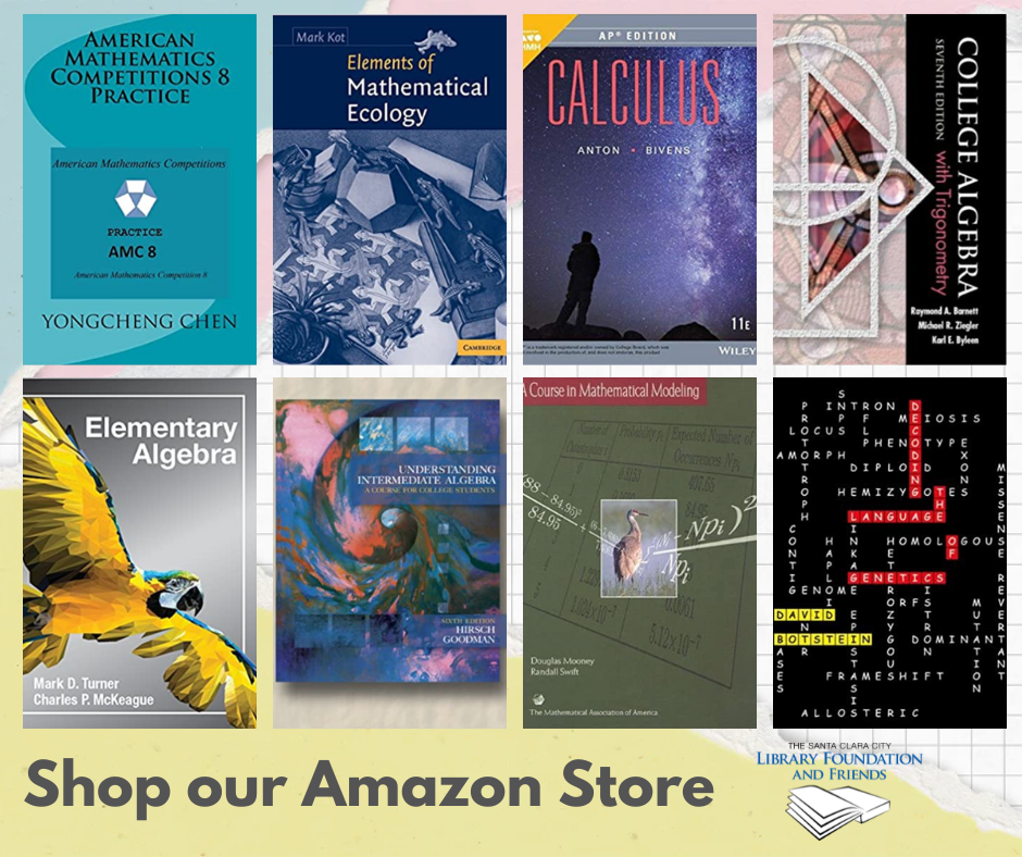 find math books for sale at the friends of the Santa Clara city library's online bookstore