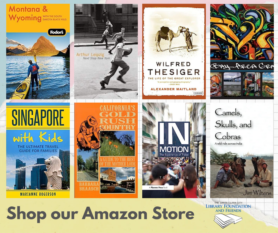 A selection of eight travel books available for sale at the Friends of the Santa Clara City Library's online book store.