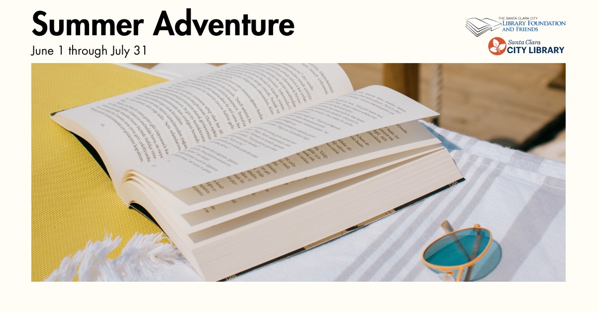 An ad for summer adventure, the summer reading program at the Santa Clara City Library